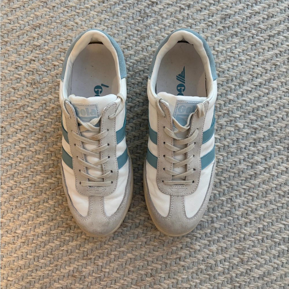 Gola Classic White and Teal Sneakers